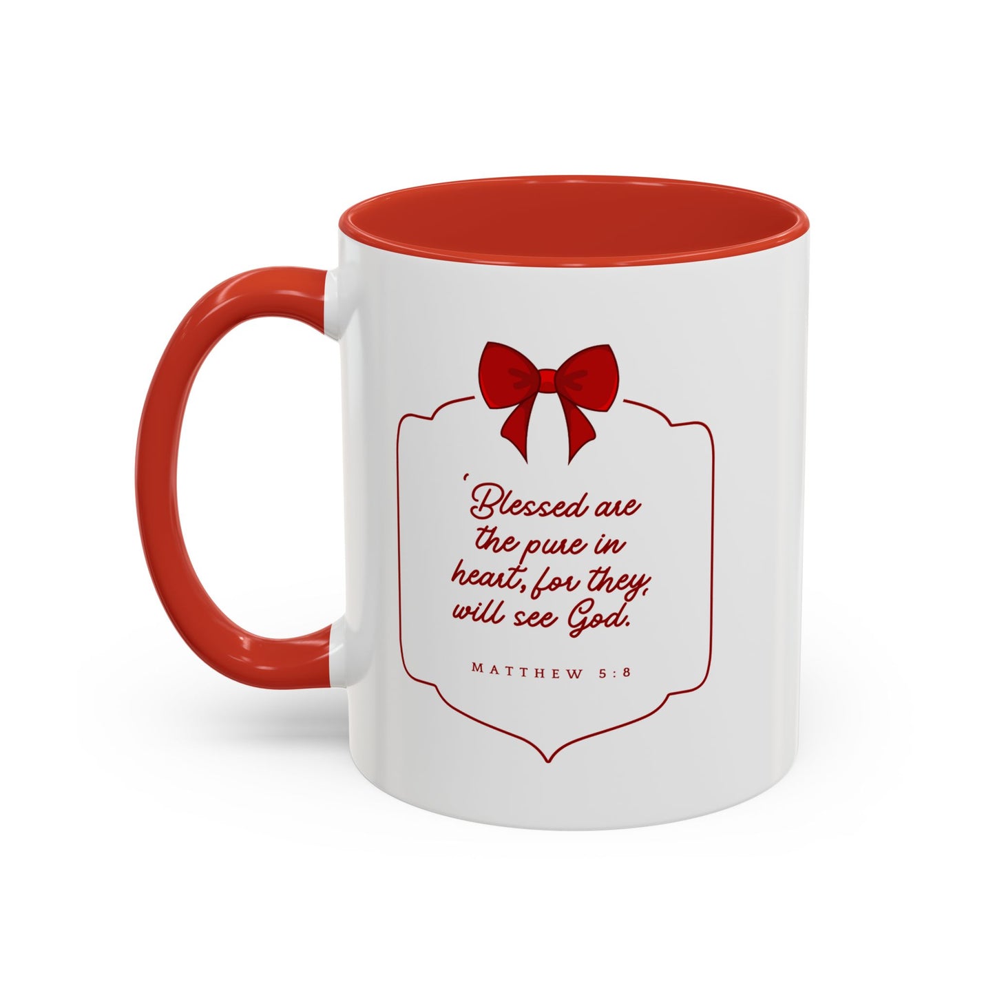 Inspirational Scripture Coffee Mug - "Blessed are the pure in heart" (Accent, 11/15oz)