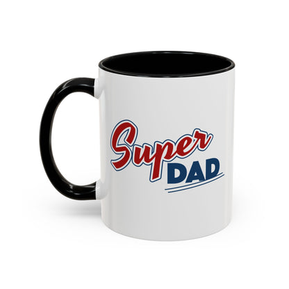 Super Dad Accent Coffee Mug, Gift for Dad, Father's Day Mug, Funny Coffee Cup, Superhero Dad Mug, Personalized Gift