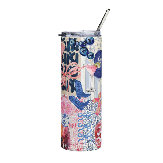 Chic Floral Stainless Steel Tumbler, 20oz | Drinkware for Parties, Gifts, Home, Travel Mugs, Summer Vibes, Sipping in Style