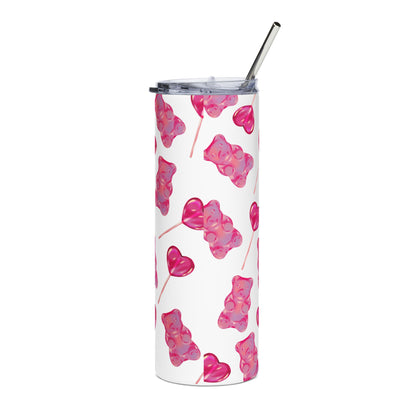 Cute Gummy Bear Stainless Steel Tumbler - 20oz, Fun Drinkware, Gift for Kids, Birthday Party Favor, Cute Beverage Holder, Valentine’s Day