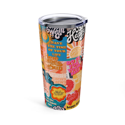 Vibrant Inspirational Tumbler | Groovy Travel Mug | Motivational Drinkware | Positive Vibes Cup | Gifts for Her | Summer Hydration