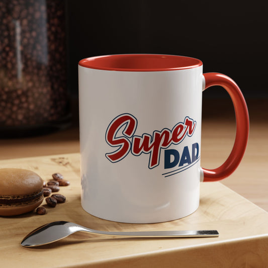Super Dad Accent Coffee Mug, Gift for Dad, Father's Day Mug, Funny Coffee Cup, Superhero Dad Mug, Personalized Gift