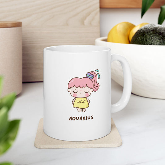 Cute Cartoon Character Ceramic Mug - Aquarius