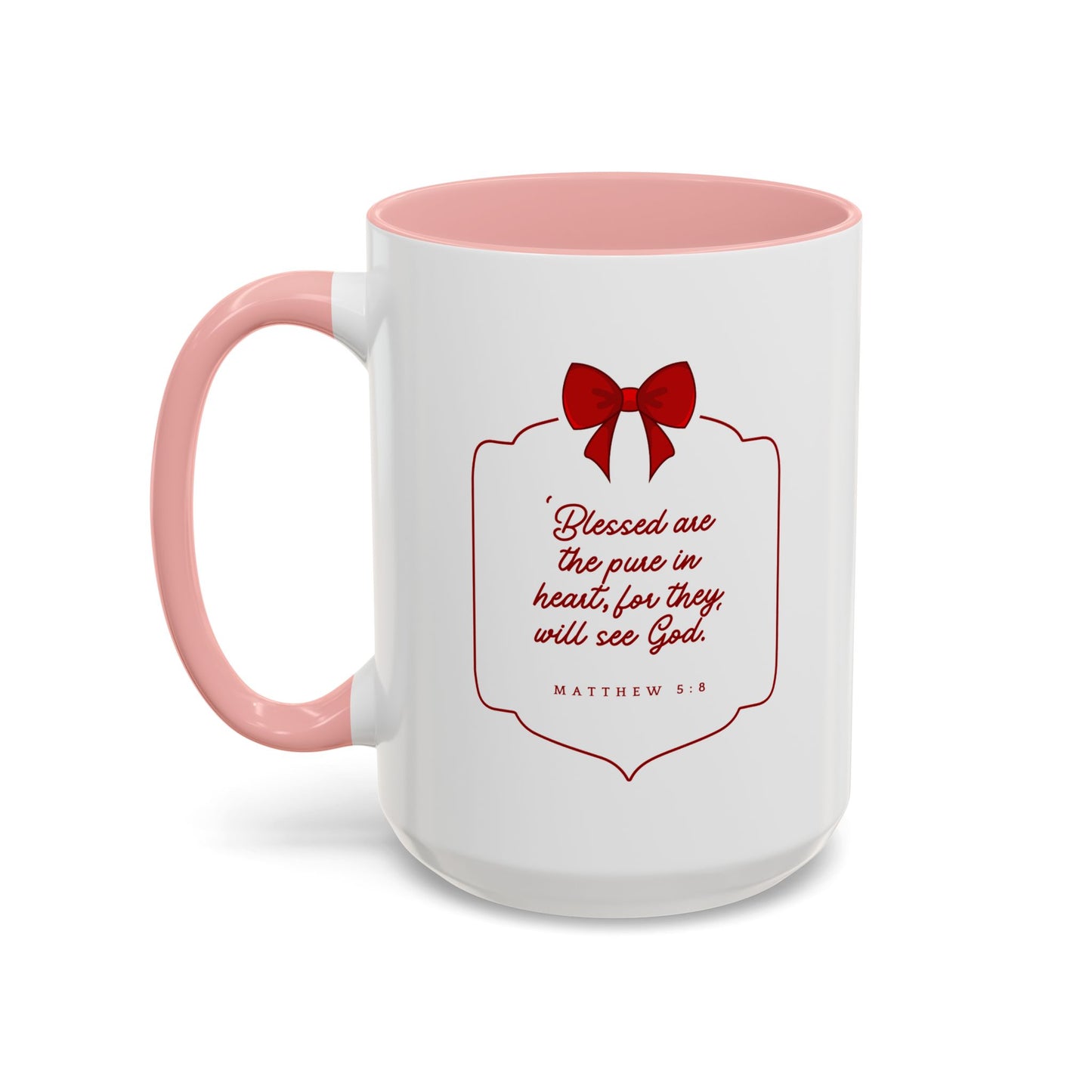 Inspirational Scripture Coffee Mug - "Blessed are the pure in heart" (Accent, 11/15oz)