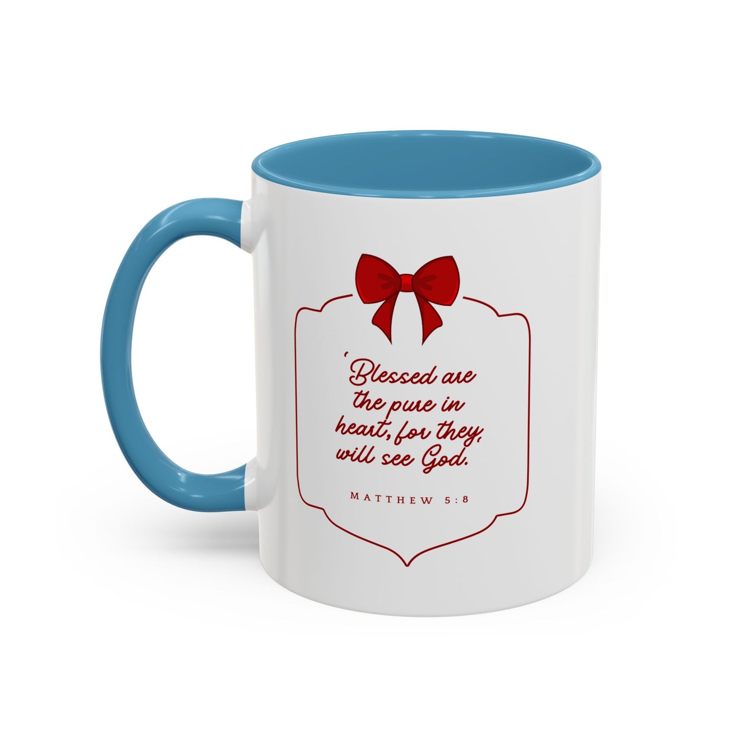 Inspirational Scripture Coffee Mug - "Blessed are the pure in heart" (Accent, 11/15oz)