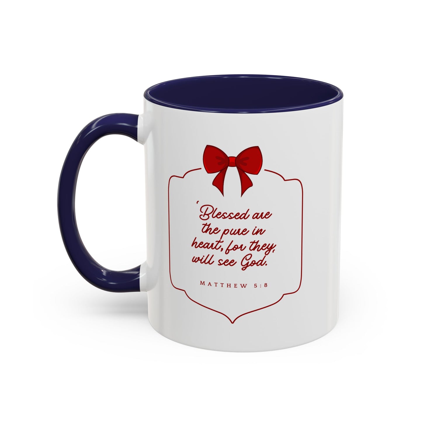 Inspirational Scripture Coffee Mug - "Blessed are the pure in heart" (Accent, 11/15oz)